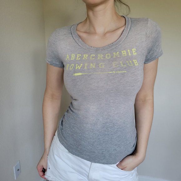 Distressed Grey "Rowing Club" Cotton Tee - Picture 3 of 7